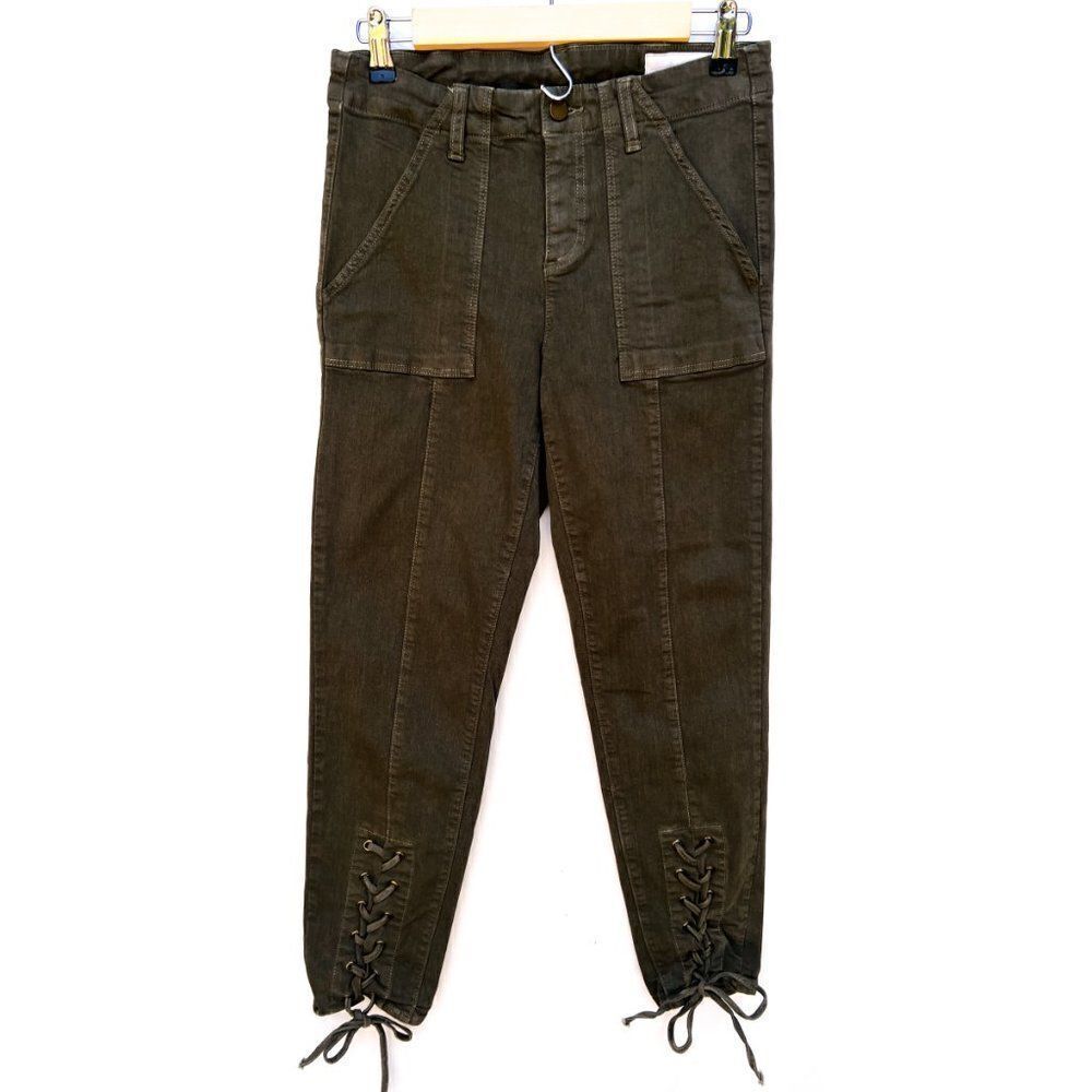 Vince Camuto Army Green Lace Up Skinny Pants